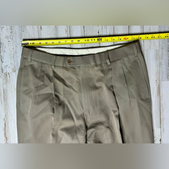 Brooks Brothers Country Club Saxxon Wool Brown Dress Pants Pleated 36x32 - Picture 5 of 10